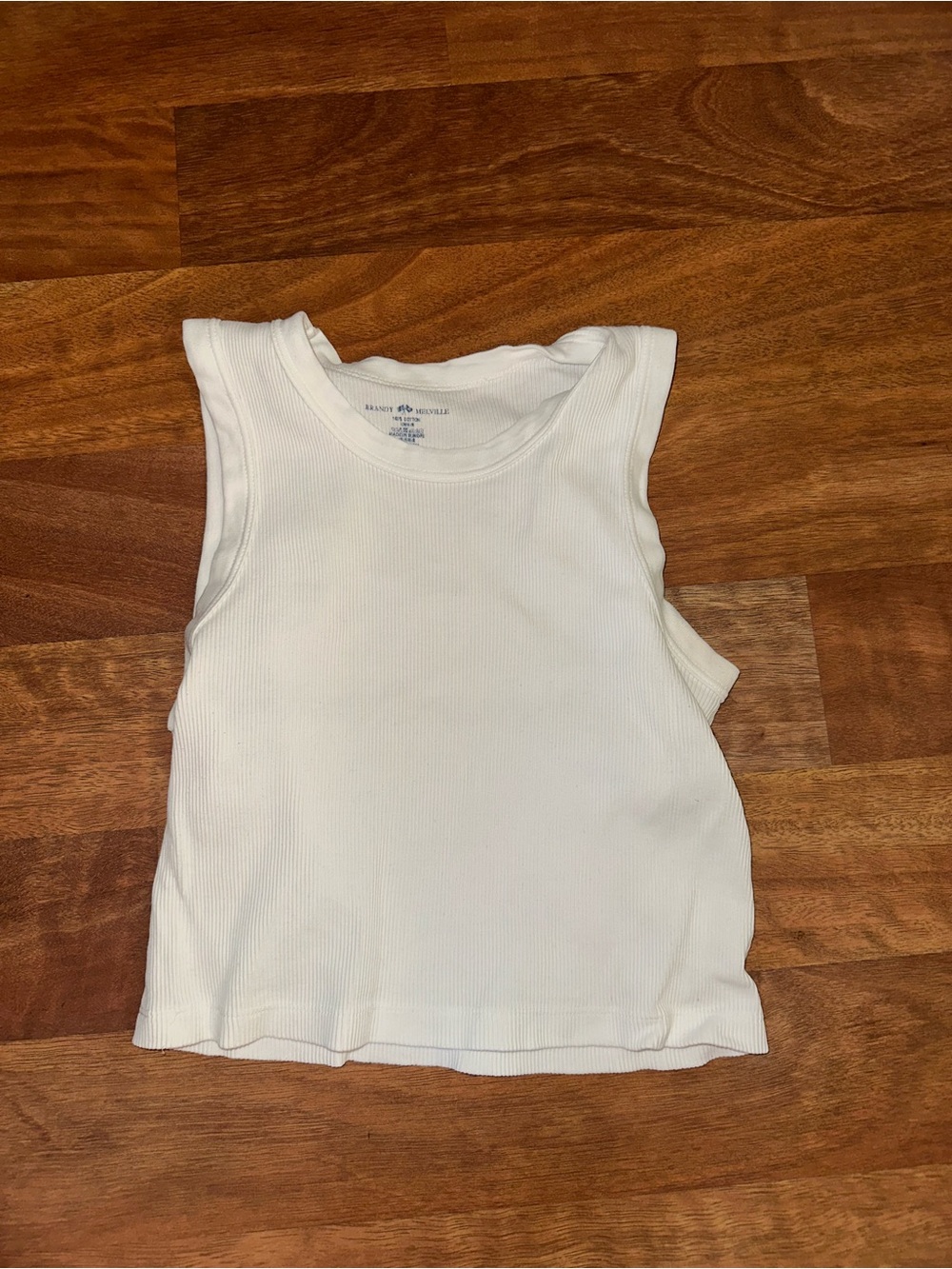Brandy Melville White Ribbed Tank Top